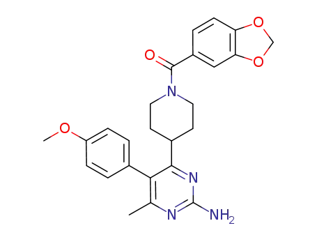 4-[1-(1,3-benzodioxol-5-ylcarbonyl)piperidin-4-yl]-5-(4-methoxyphenyl)-6-methylpyrimidin-2-amine