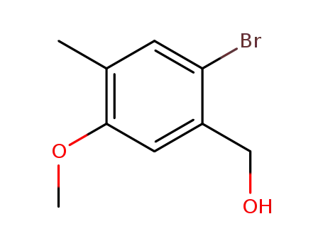 Molecular Structure of 57295-33-7 ((2-Bromo-5-methoxy-4-methylphenyl)methanol)