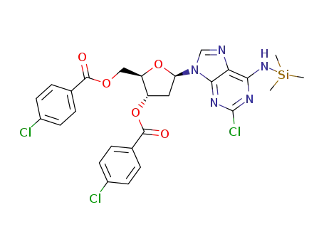 2-chloro-6-trimethylsilylamino-9-[3,5-di-O-(4-chlorobenzoyl)-2-deoxy-β-D-ribofuranosyl]-purine