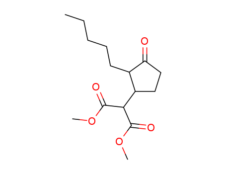 51806-23-6,dimethyl (3-oxo-2-pentylcyclopentyl)malonate,Propanedioicacid, (3-oxo-2-pentylcyclopentyl)-, dimethyl ester (9CI); Dimethyl 2-n-pentyl-3-oxocyclopentylmalonate