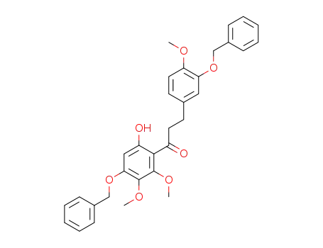3-(3'-(benzyloxy)-4'-methoxyphenyl)-1-(4-(benzyloxy)-6-hydroxy-2,3 dimethoxyphenyl)propan-1-one