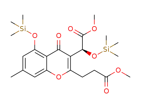 (S)-2-(2-methoxycarbonylethyl)-3-((1-methoxycarbonyl)-1-((trimethylsilyl)oxy)methyl)-7-methyl-5-((trimethylsilyl)oxy)chromone