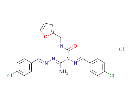2-((E)-4-chlorobenzylidene)-1-((E)-N'-((E)-4-chlorobenzylidene)carbamohydrazonoyl)-N-(furan-2-ylmethyl)hydrazine-1-carboxamide