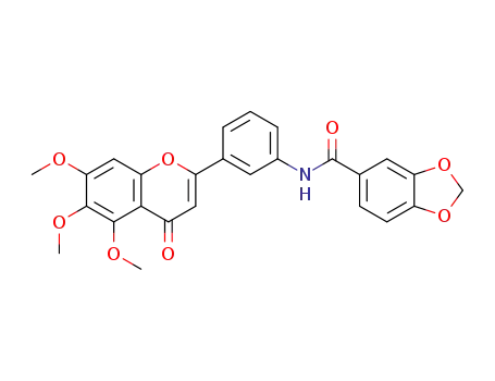 N-(3-(5,6,7-trimethoxy-4-oxo-4H-chromen-2-yl)phenyl)benzo[d][1,3]dioxole-5-carboxamide