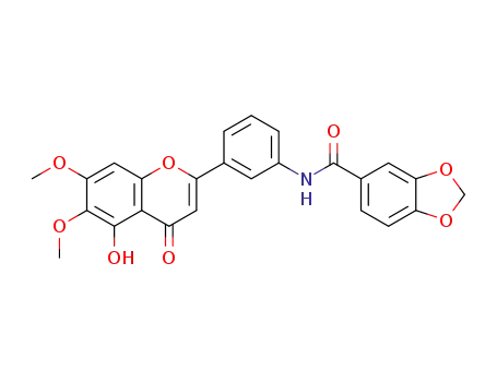 N-(3-(5-hydroxy-6,7-dimethoxy-4-oxo-4H-chromen-2-yl)phenyl)benzo[d][1,3]dioxol-5-carboxamide