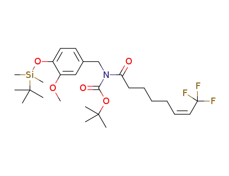 (Z)-tert-butyl 4-(tert-butyldimethylsilyloxy)-3-methoxybenzyl(8,8,8-trifluorooct-6-enoyl)carbamate