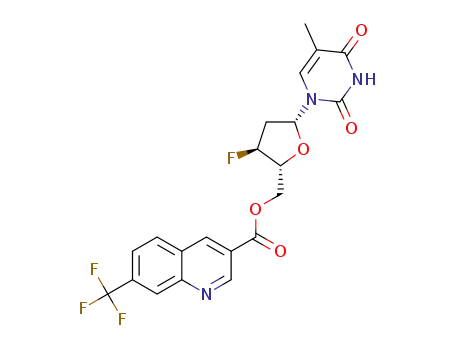 ((2R,3S,5R)-3-fluoro-5-(5-methyl-2,4-dioxo-3,4-dihydropyrimidin-1(2H)-yl)tetrahydrofuran-2-yl)methyl 7-(trifluoromethyl)-quinoline-3-carboxylate