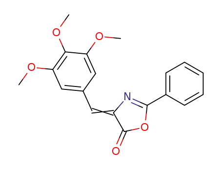 Molecular Structure of 62616-09-5 (5(4H)-Oxazolone, 2-phenyl-4-[(3,4,5-trimethoxyphenyl)methylene]-)