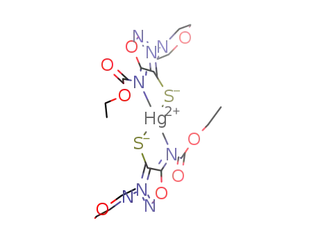 bis((6-ethoxycarbonyl-3-morpholinyl-sydnone imine-4-yl)thio)mercury(II)