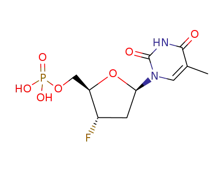 Molecular Structure of 25520-83-6 (3'-Fluoro-3'-deoxythymidine Monophosphate)