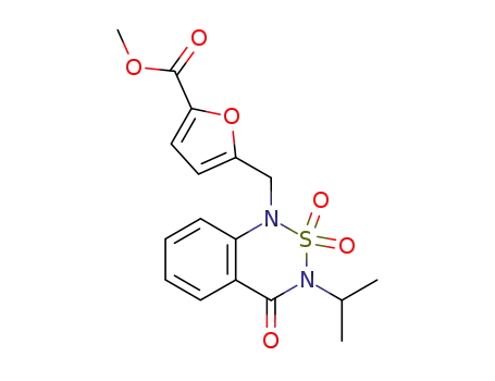 5-(3-Isopropyl-2,2,4-trioxo-3,4-dihydro-2H-2λ6-benzo[1,2,6]thiadiazin-1-ylmethyl)-furan-2-carboxylic acid methyl ester