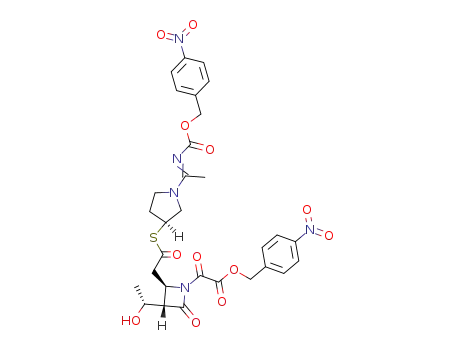 [(2R,3S)-3-((R)-1-Hydroxy-ethyl)-2-((S)-1-{1-[(E)-4-nitro-benzyloxycarbonylimino]-ethyl}-pyrrolidin-3-ylsulfanylcarbonylmethyl)-4-oxo-azetidin-1-yl]-oxo-acetic acid 4-nitro-benzyl ester