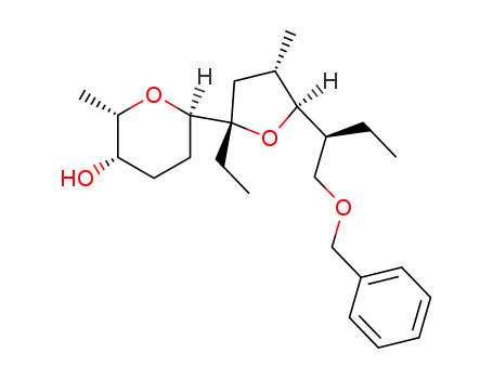 benzyl 2(S)-<5(S)-ethyl-3(S)-methyl-5-(5(R)-ethyl-5-hydroxy-6(S)-methyl-2(R)-tetrahydropyranyl)-2(S)-tetrahydrofuryl>butyl ether