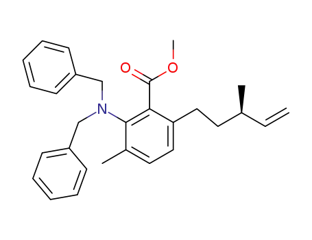 2-(dibenzylamino)-3-methyl-6-(3(R)-methyl-4-pentenyl)benzoic acid methyl ester