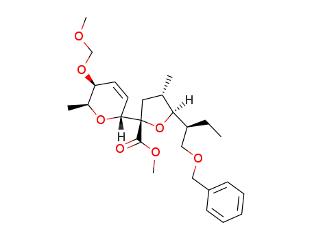 benzyl 2(S)-<5(S)-carbomethoxy-3(S)-methyl-5-(5,6-dihydro)-5(S)-(methoxymethylenoxy)-6(S)-methyl-2(R)-pyranyl-2(S)-tetrahydrofuryl>butyl ether