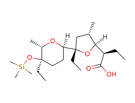 (R)-2-[(2S,3S,5S)-5-Ethyl-5-((2R,5R,6S)-5-ethyl-6-methyl-5-trimethylsilanyloxy-tetrahydro-pyran-2-yl)-3-methyl-tetrahydro-furan-2-yl]-butyric acid