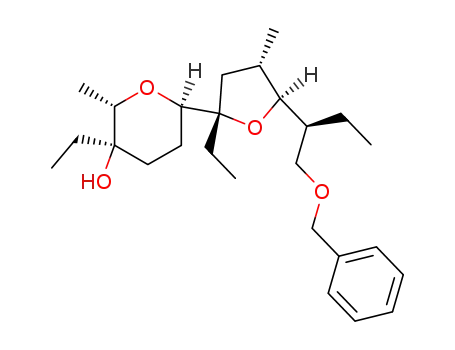 benzyl 2(S)-<5(S)-ethyl-3(S)-methyl-5-(5(R)-ethyl-5-hydroxy-6(S)-methyl-2(R)-tetrahydropyranyl)-2(S)-tetrahydrofuryl>butyl ether