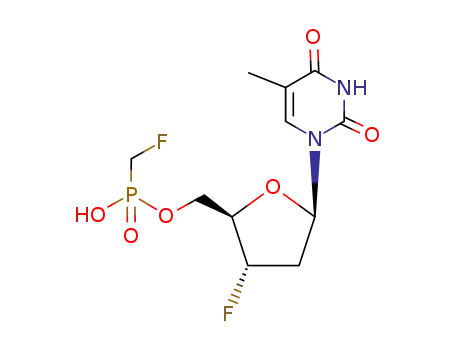 Fluoromethyl-phosphonic acid mono-[(2R,3S,5R)-3-fluoro-5-(5-methyl-2,4-dioxo-3,4-dihydro-2H-pyrimidin-1-yl)-tetrahydro-furan-2-ylmethyl] ester