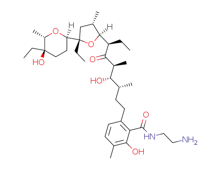 N-(2-Amino-ethyl)-6-{(3R,4S,5S,7R)-7-[(2S,3S,5S)-5-ethyl-5-((2R,5R,6S)-5-ethyl-5-hydroxy-6-methyl-tetrahydro-pyran-2-yl)-3-methyl-tetrahydro-furan-2-yl]-4-hydroxy-3,5-dimethyl-6-oxo-nonyl}-2-hydroxy-3-methyl-benzamide