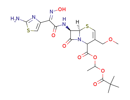 (6R,7R)-7-{2-(2-Amino-thiazol-4-yl)-2-[(Z)-hydroxyimino]-acetylamino}-3-methoxymethyl-8-oxo-5-thia-1-aza-bicyclo[4.2.0]oct-3-ene-2-carboxylic acid 1-(2,2-dimethyl-propionyloxy)-ethyl ester