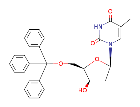 5′-O-Trityl-2′-deoxy-β-D-lyxofuranosylthymine
