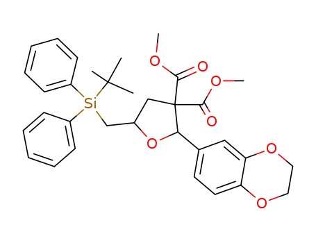 5-[(tert-butyl-diphenyl-silanyl)-methyl]-2-(2,3-dihydro-benzo[1,4]dioxin-6-yl)-dihydro-furan-3,3-dicarboxylic acid dimethyl ester
