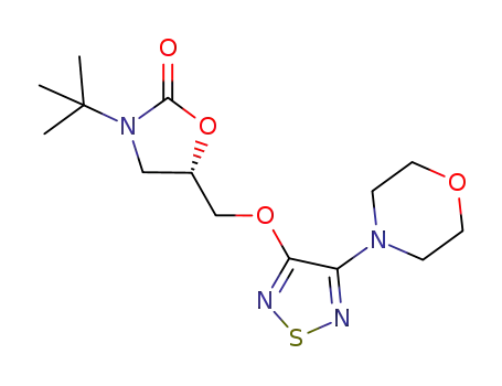 (S)-5-((4-morpholino-1,2,5-thiadiazol-3-yloxy)-methyl)-3-tert-butyloxazolidin-2-one