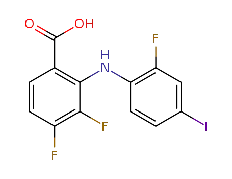 2-(N-2''-FLURO-4''-IODOPHENYL)AMINO-3,4-DIFLUORO BENZOIC ACID