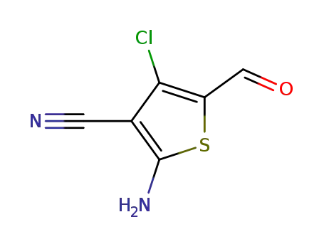 Molecular Structure of 104366-23-6 (2-AMINO-3-CYANO-4-CHLORO-5-FORMYLTHIOPHENE)