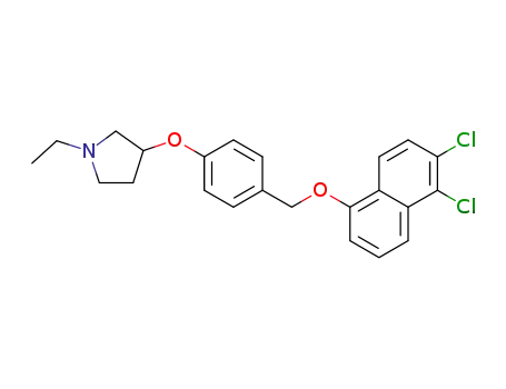 1-((1-ethylpyrrolidin-3-yl)oxy)-4-((5,6-dichloronaphthyloxy)methyl)benzene