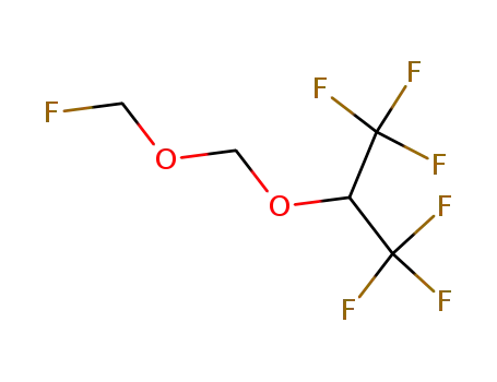 Molecular Structure of 194039-91-3 (Propane, 1,1,1,3,3,3-hexafluoro-2-[(fluoromethoxy)methoxy]-)