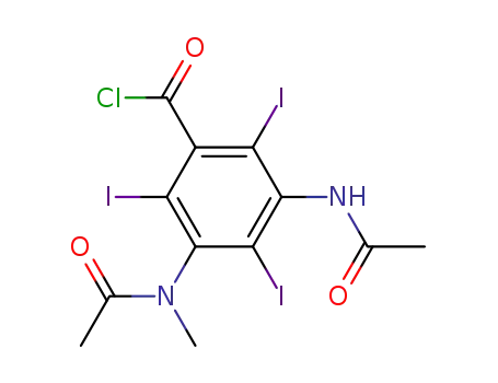 Molecular Structure of 31209-30-0 (Benzoyl chloride, 3-(acetylamino)-5-(acetylmethylamino)-2,4,6-triiodo-)