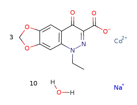 sodium tris(1-ethyl-4(1H)-oxo-(1,3)dioxolo(4,5-g)cinnoline-3-carboxylato)cobaltate(II)*10H2O