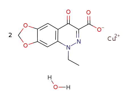 bis(1-ethyl-4(1H)-oxo-(1,3)dioxolo(4,5-g)cinnoline-3-carboxylato)copper(II) hydrate