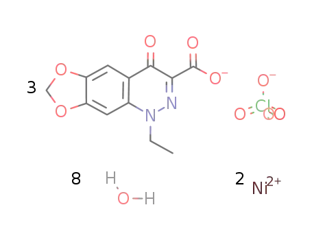 tris(1-ethyl-4(1H)-oxo-(1,3)dioxolo(4,5-g)cinnoline-3-carboxylato)dinickel(II) perchlorate octahydrate