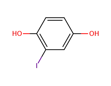 Molecular Structure of 23030-43-5 (1,4-Dihydroxy-2-iodobenzene)
