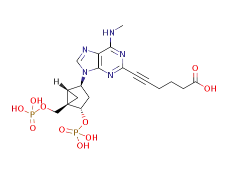 (1'R,2'S,4'S,5'S)-4-{2-[(hydroxycarbonyl)-1-pentynyl]-6-methylaminopurin-9-yl}-1-[(phosphato)-methyl]-2-(phosphato)-bicyclo[3.1.0]hexane