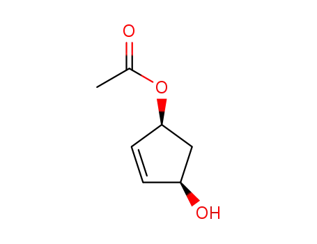 Molecular Structure of 60176-77-4 ((1R,4S)-CIS-4-ACETOXY-2-CYCLOPENTEN-1-OL)