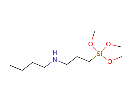 31024-56-3,N-(3-(Trimethoxysilyl)propyl)butylamine,Butylamine,N-[3-(trimethoxysilyl)propyl]- (8CI);(Butylaminopropyl)trimethoxysilane;Dynasylan 1189;N-Butyl-3-(trimethoxysilyl)propylamine;N-Butyl-aminopropyltrimethoxysilane;SIB 1932.2;X 12-806;[3-(Butylamino)propyl]trimethoxysilane;N-(N-Butyl)-3-Aminopropyltrimethoxysilane;