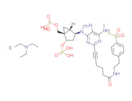 (1'R,2'S,4'S,5'S)-4-{2-[6-(4-(fluorosulfonyl)phenethylamino)-6-oxohex-1-ynyl]-6-methylaminopurin-9-yl}-1-[(phosphato)methyl]-2-(phosphato)bicyclo[3.1.0]hexane triethylammonium salt