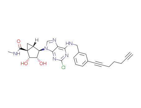 (1S,2R,3S,4R,5S)-4-[2-chloro-6-(3-(hepta-1,6-diynyl)phenylmethylamino)-9H-purin-9-yl]-2,3-dihydroxybicyclo[3.1.0]hexane-1-carboxylic acid N-methylamide