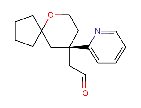 Molecular Structure of 1401031-28-4 (2-[(9R)-9-(pyridin-2-yl)-6-oxaspiro[4.5]decan-9-yl]acetaldehyde)