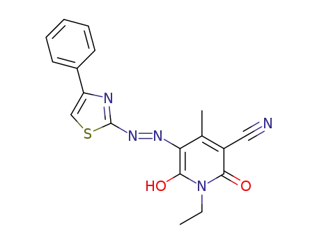 (E)-1-ethyl-6-hydroxy-4-methyl-2-oxo-5-((4-phenylthiazol-2-yl)diazenyl)-1,2-dihydropyridine-3-carbonitrile
