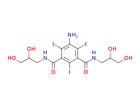 Molecular Structure of 76801-93-9 (5-Amino-N,N'-bis(2,3-dihydroxypropyl)-2,4,6-triiodo-1,3-benzenedicarboxamide)