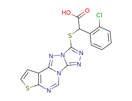 2-([1,2,4]triazolo[4',3':1,5][1,2,4]triazolo[4,3-c]thieno-[3,2-e]pyrimidin-9-ylthio)-2-(2-chlorophenyl)acetic acid