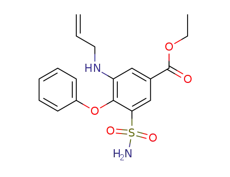 Molecular Structure of 28395-23-5 (Benzoic acid, 3-(aminosulfonyl)-4-phenoxy-5-(2-propenylamino)-, ethyl
ester)