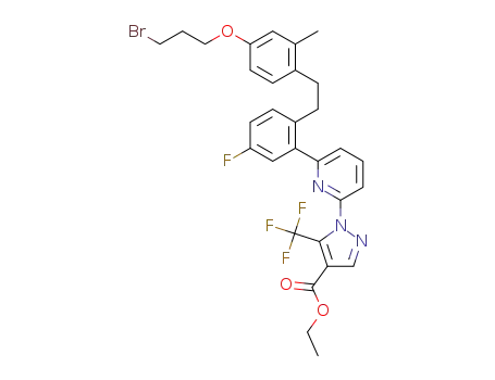 ethyl 1-(6-(2-(4-(3-bromopropoxy)-2-methylphenethyl)-5-fluorophenyl)pyridin-2-yl)-5-(trifluoromethyl)-1H-pyrazole-4-carboxylate