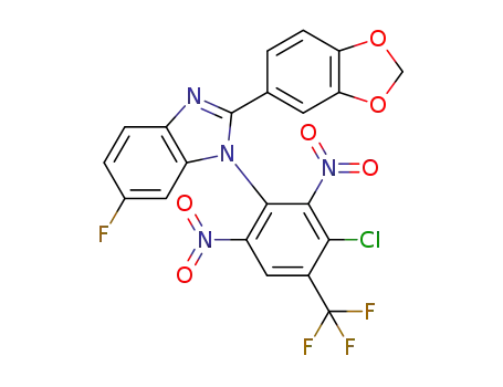 2-(benzo[d][1,3]dioxol-5-yl)-1-(3-chloro-2,6-dinitro-4-(trifluoromethyl)phenyl)-5-fluoro-1H-benzo[d]imidazole