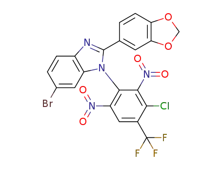 2-(benzo[d][1,3]dioxol-5-yl)-5-bromo-1-(3-chloro-2,6-dinitro-4-(trifluoromethyl)phenyl)-1H-benzo[d]imidazole