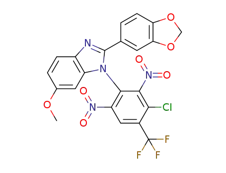 2-(benzo[d][1,3]dioxol-5-yl)-1-(3-chloro-2,6-dinitro-4-(trifluoromethyl)phenyl)-5-methoxy-1H-benzo[d]imidazole